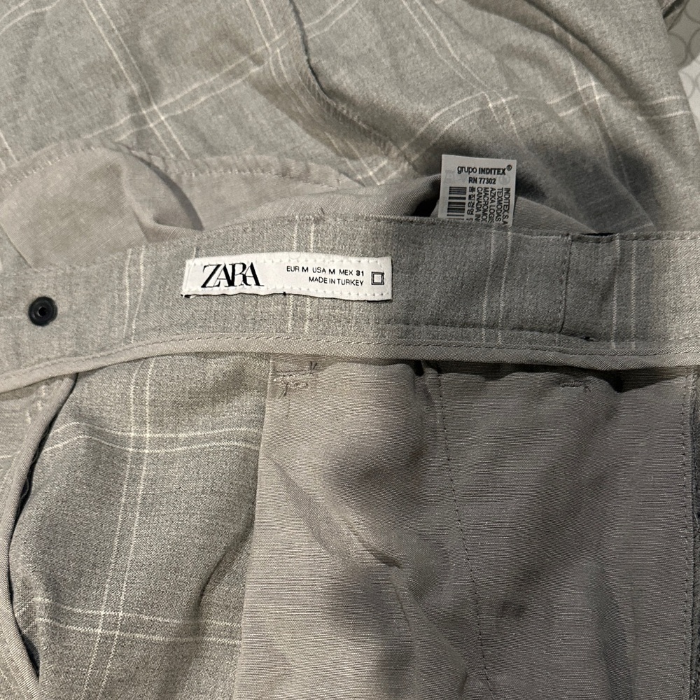 Zara Light Gray Checkered Shirt